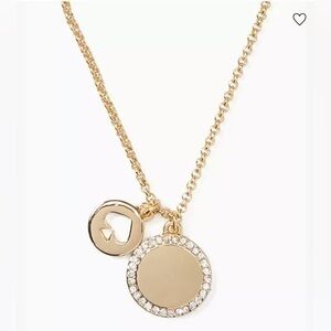 Kate Spade-Spot The Spade Pave Charm Pendant Necklace